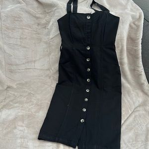 Forever 21 Button Down Front Black dress. Size XS - shoulder straps.